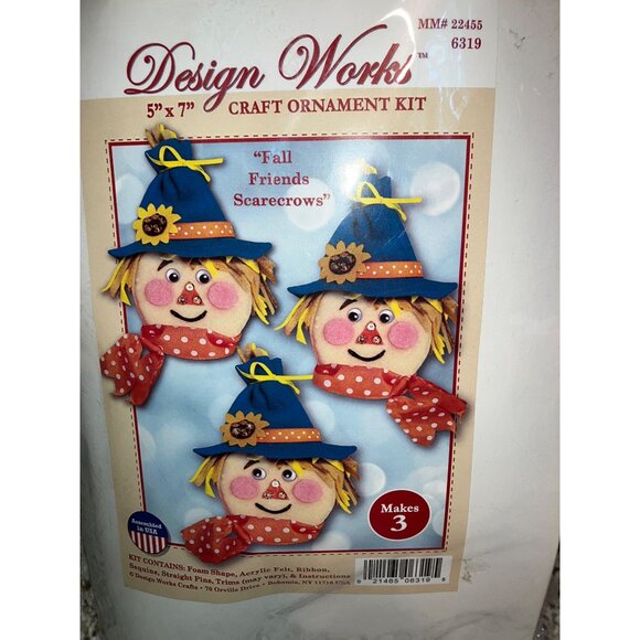 Fall Friends Scarecrow Ornament Craft Kit by Design Works - Picture 5 of 12